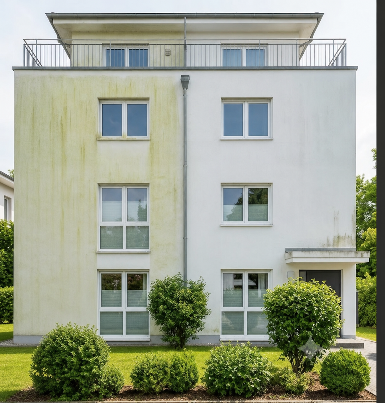 Fassadenreinigung – Vorher und Nachher